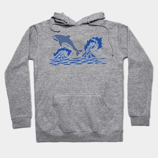 Sea Waves With Dolphin Hoodie